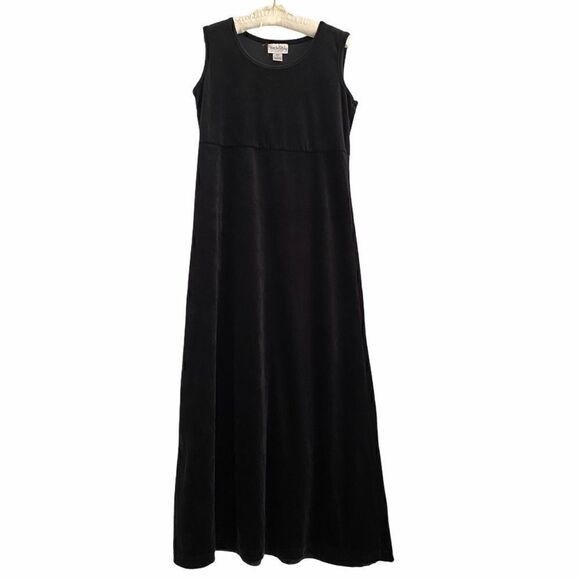 Diane Von Furstenberg Black Maxi Velvet Dress S - Picture 1 of 5